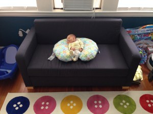Dermot checking out his new play room -- AKA the "napping and changing room" for the time being.
