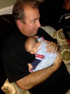 ...then fell asleep in Pops' arms. Pops is the (self-proclaimed) baby whisperer!