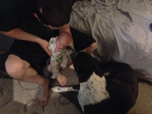 Meeting cousin Maya.