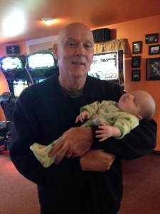 Poppy! (There was no photo evidence from last time that Poppy holds babies!)