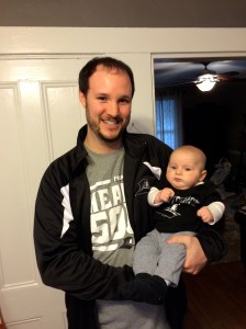 Cheering on the Friars with Dad.