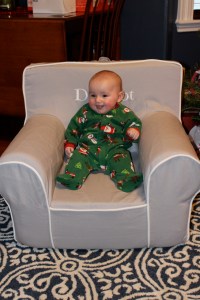 Christmas morning... loving my chair from Nana!