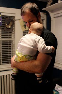 I love cuddling with my Dada.