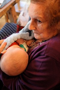 Great Grandma Edie... The baby whisperer.
