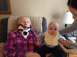 Visiting Nana Jean.  