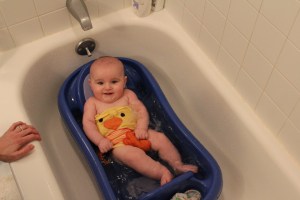 Had to move my tubby into the real tub because I'm so big and splash so much!