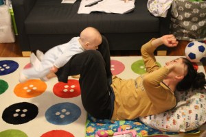 Mom and I like to do exercises like this.