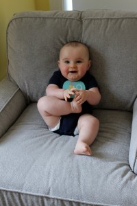 LOVES eating his feet and pulling his socks off.